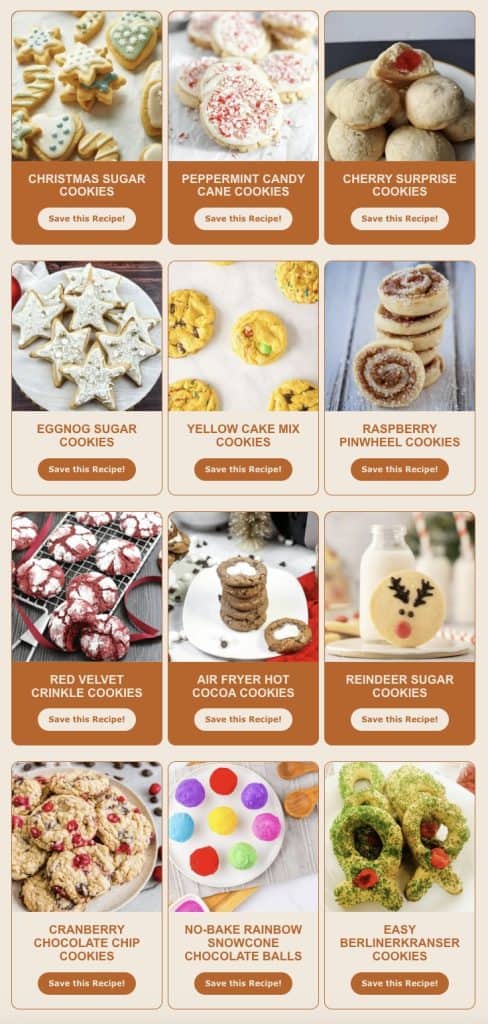 12 days of cookies graphic. 